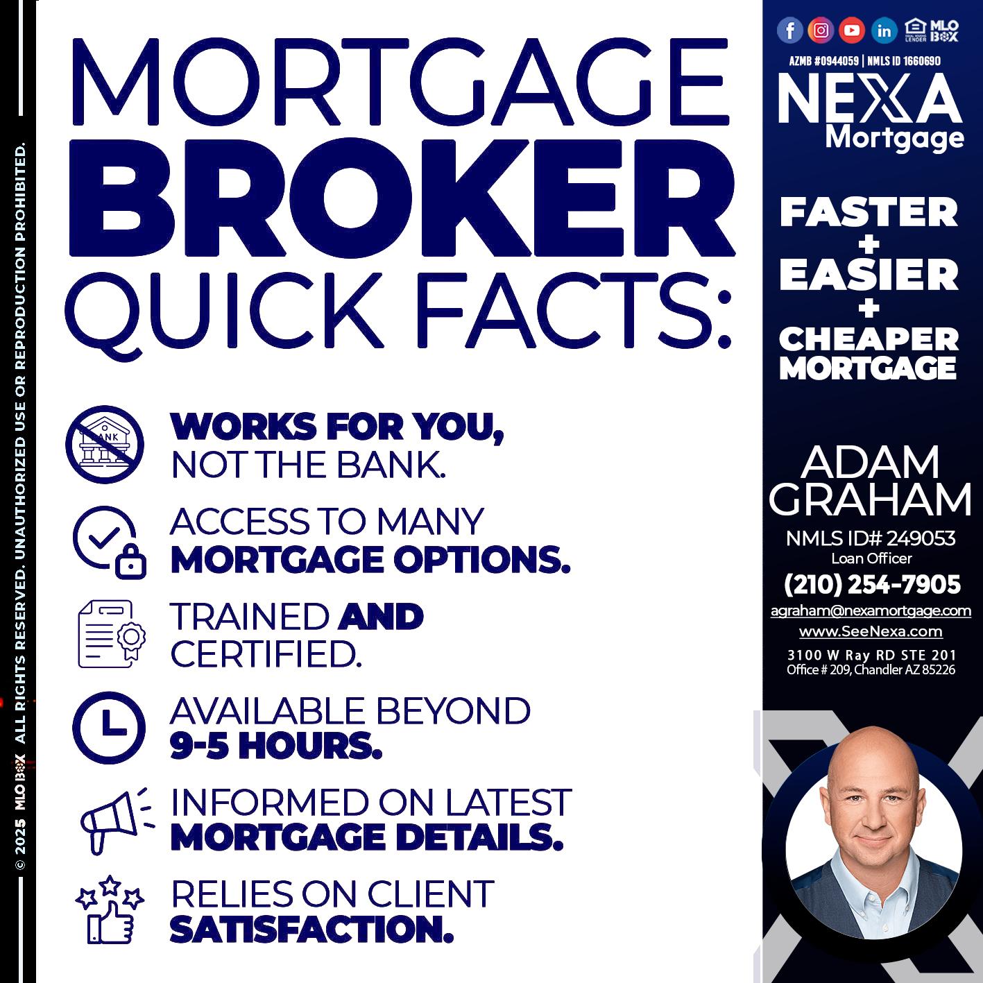 MORTGAGE BROKER - Adam Graham -Mortgage Loan Advisor