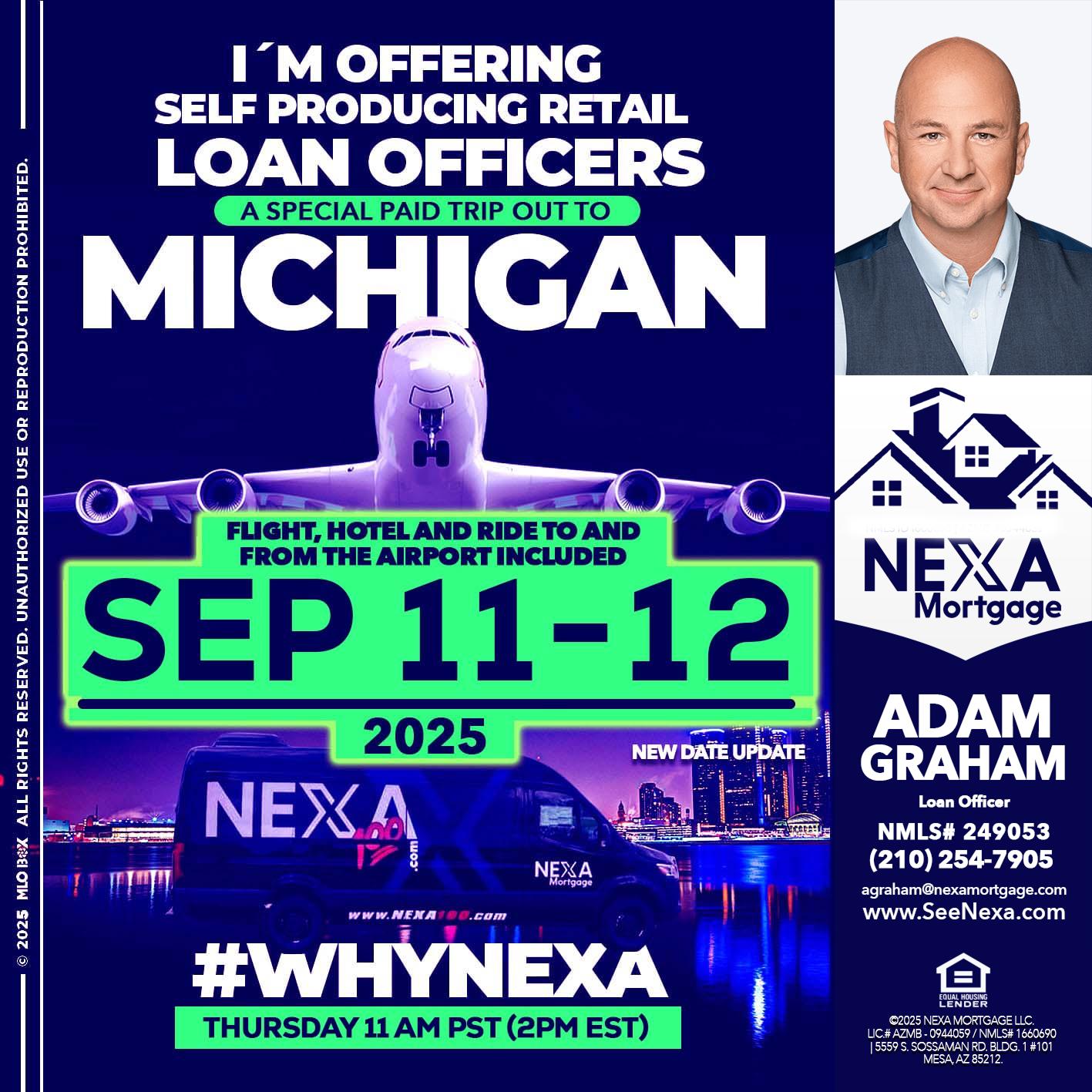 michigan sep 11-12 - Adam Graham -Mortgage Loan Advisor