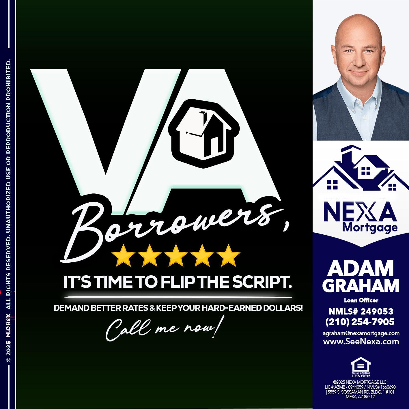 VA BORROWERS - Adam Graham -Mortgage Loan Advisor