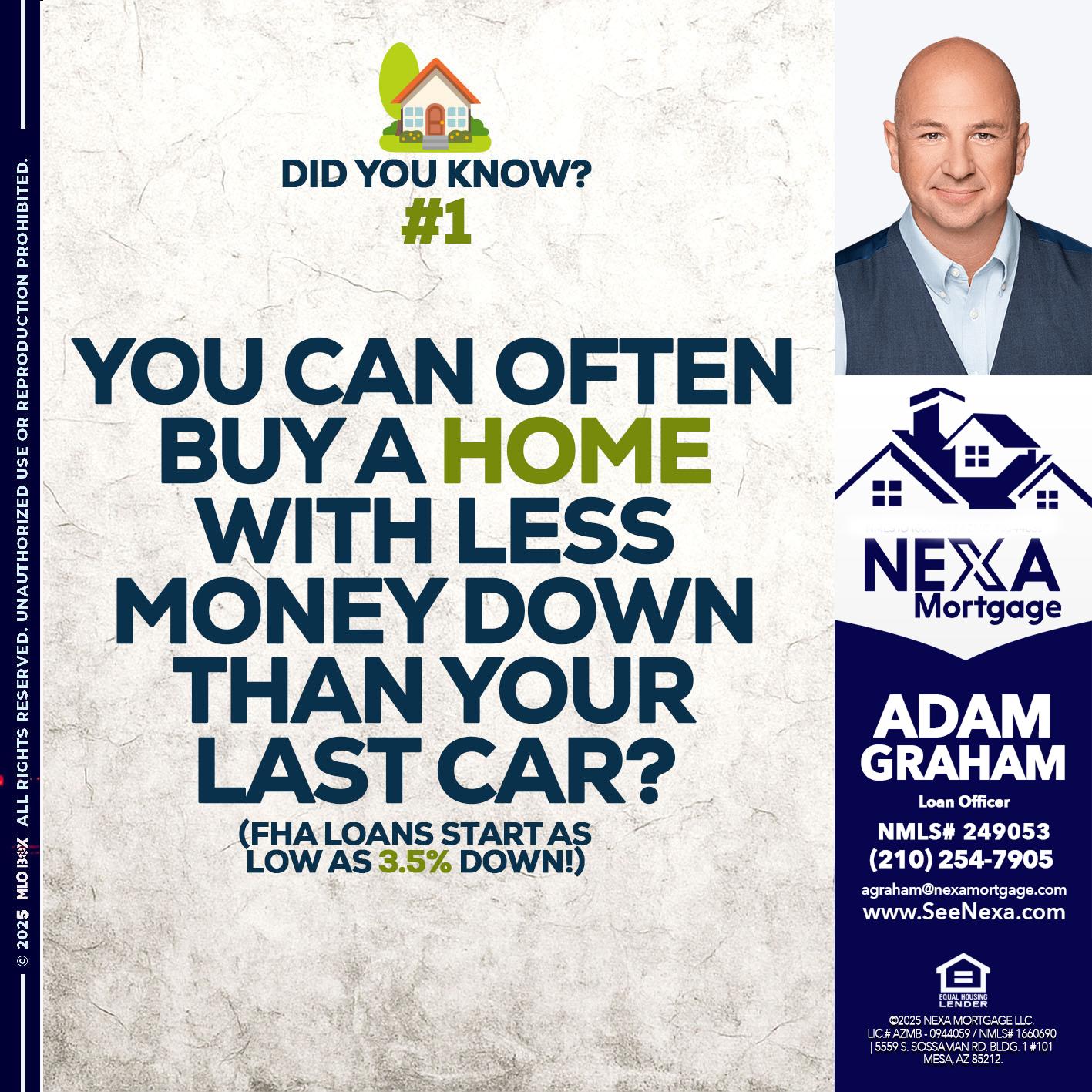 DID YOU KNOW #1 - Adam Graham -Mortgage Loan Advisor