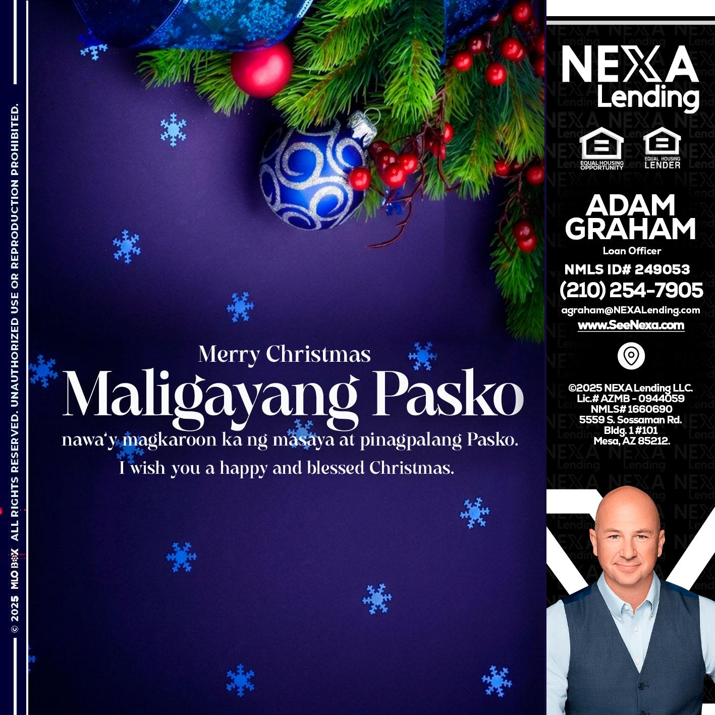 Maligayang Pasko - Adam Graham -Mortgage Loan Advisor