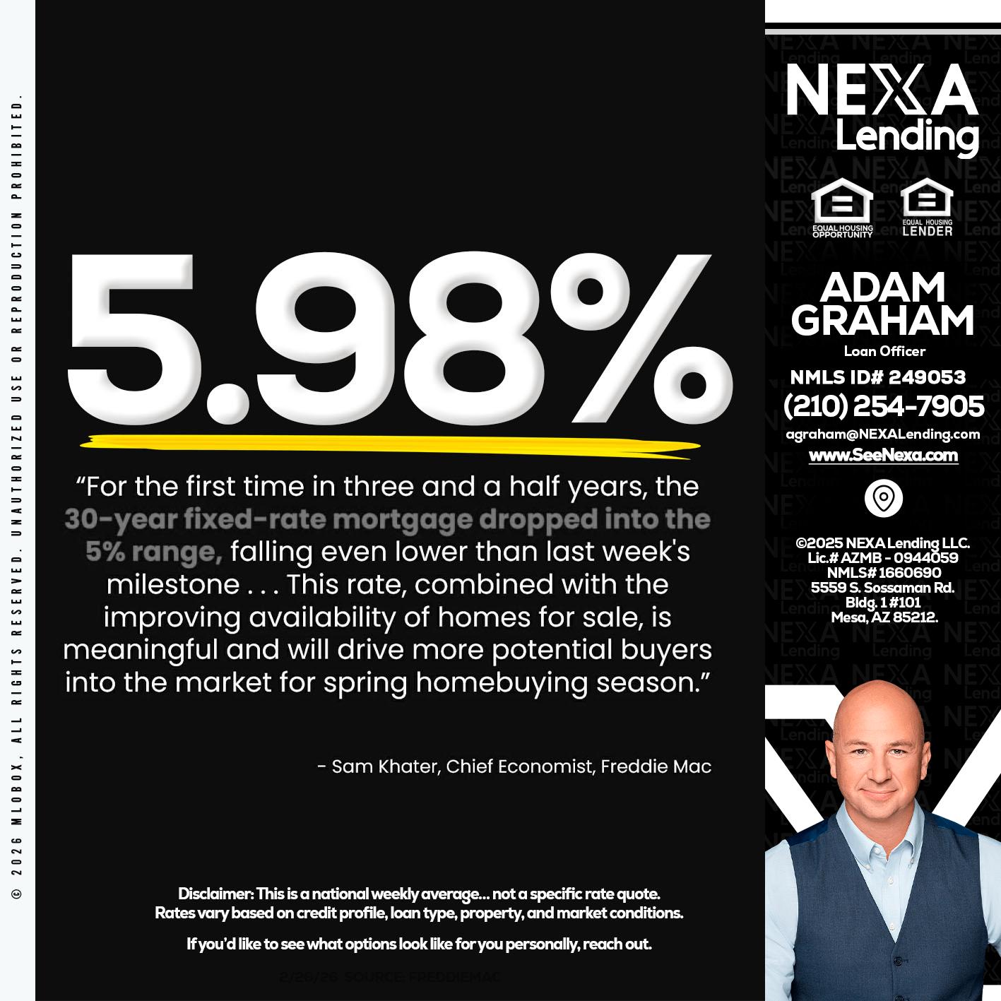 5.98% - Adam Graham -Mortgage Loan Advisor