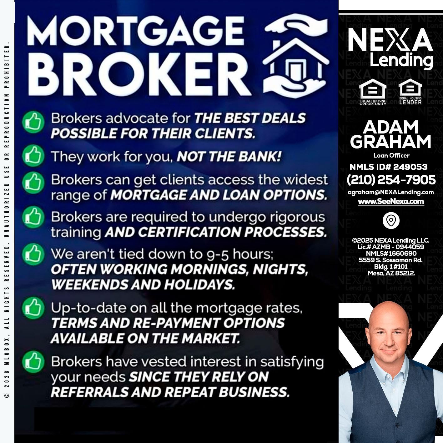 MORTGAGE BROKER - Adam Graham -Mortgage Loan Advisor