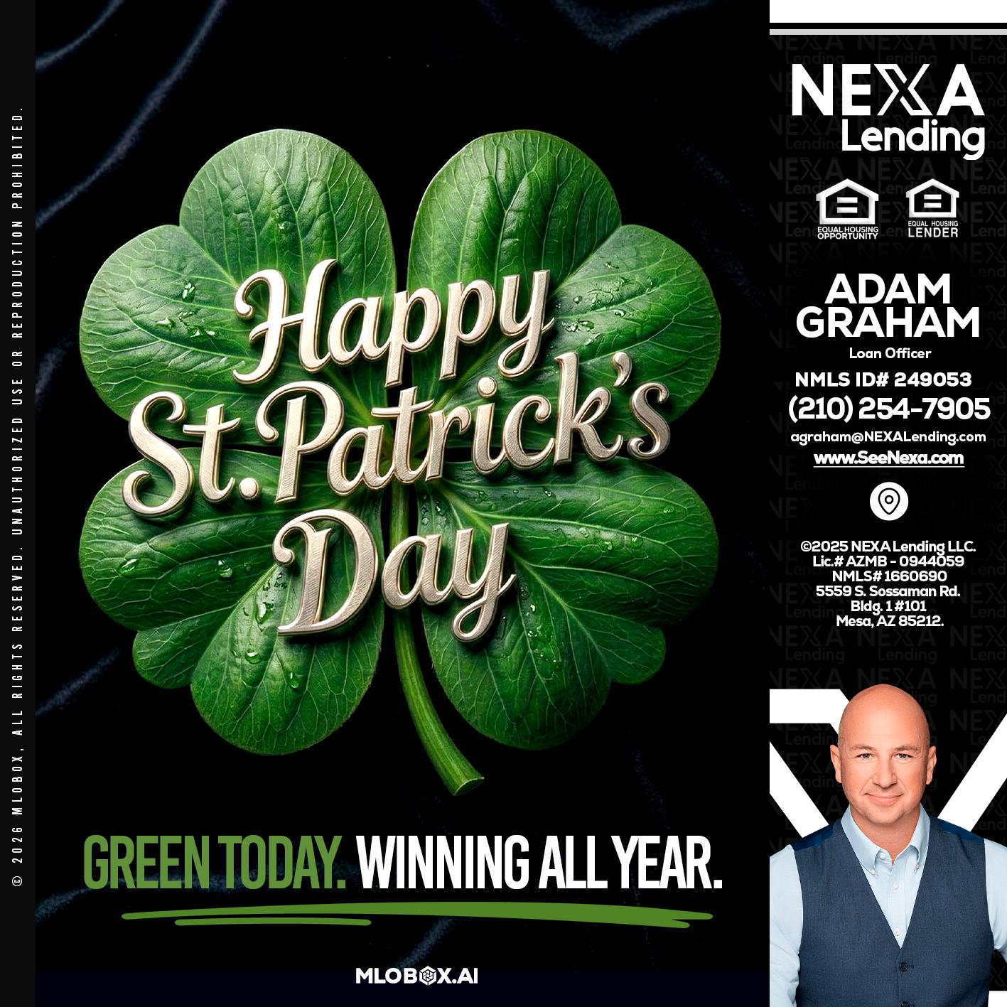 happy st. Patricks day - Adam Graham -Mortgage Loan Advisor