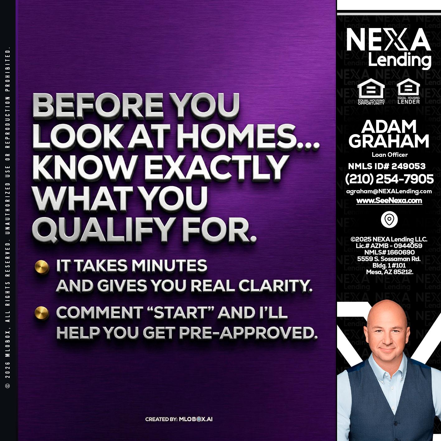 BEFORE YOU - Adam Graham -Mortgage Loan Advisor