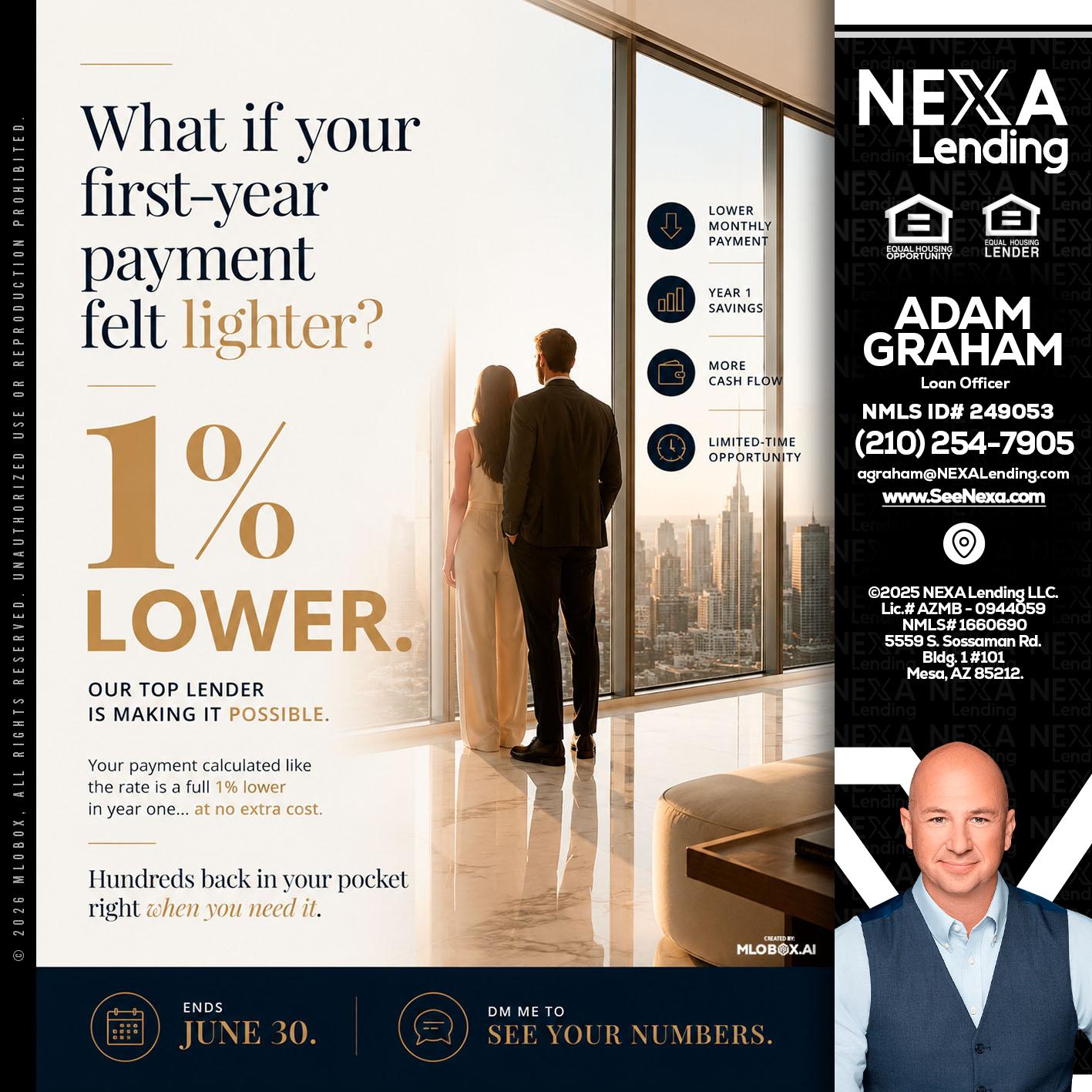 1% lower - Adam Graham -Mortgage Loan Advisor