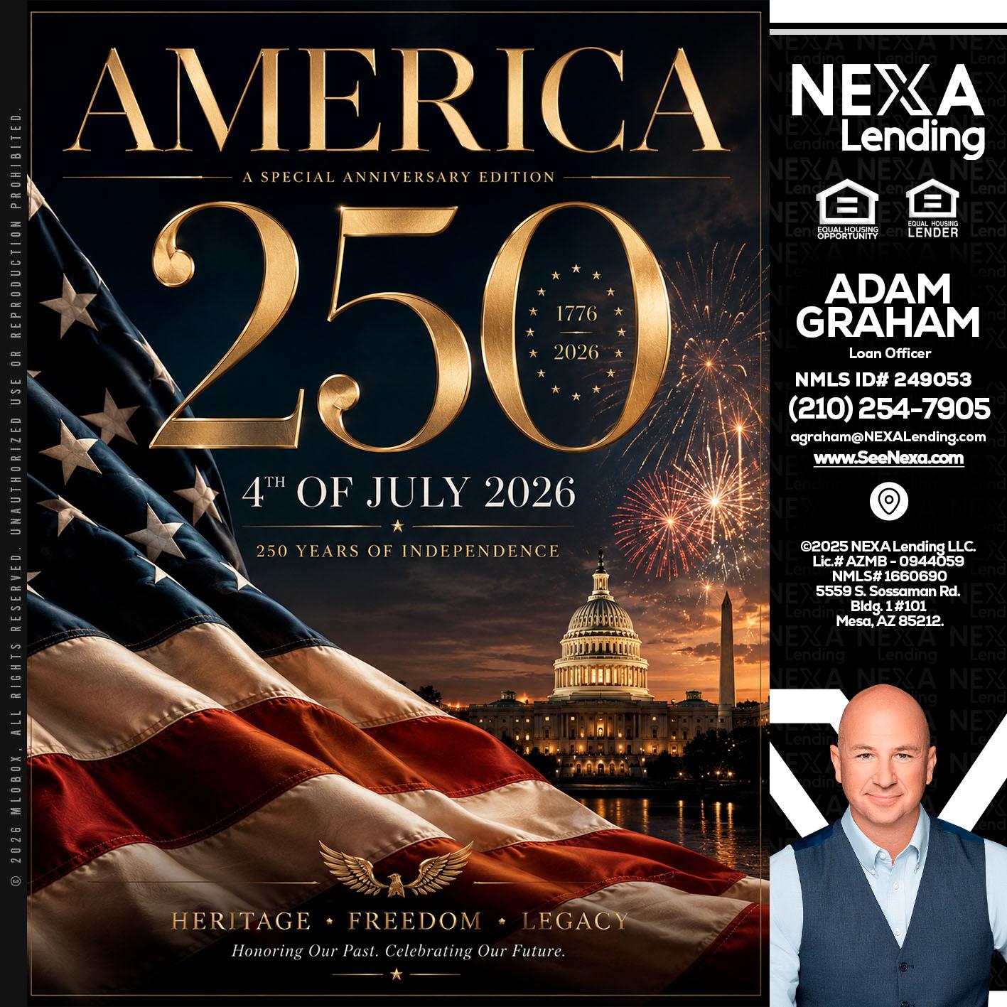 AMERICA 250 TH - Adam Graham -Mortgage Loan Advisor