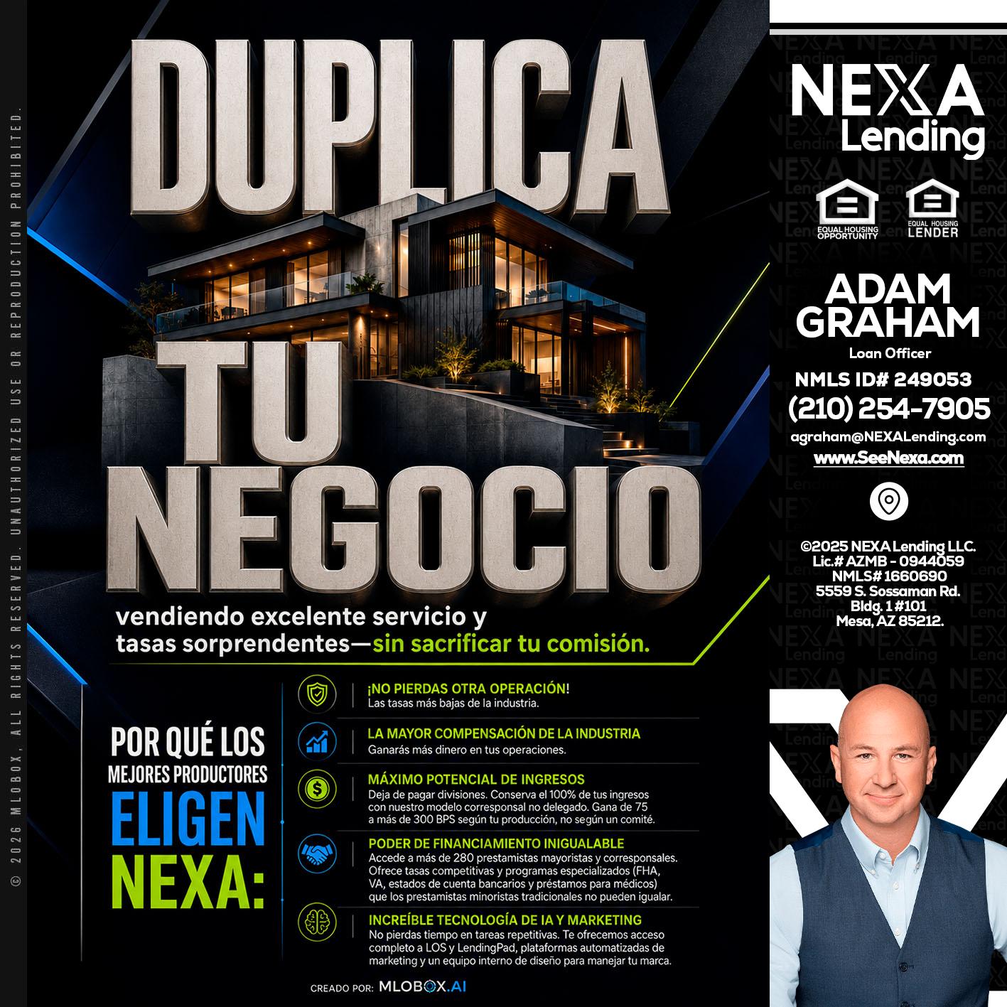 DUPLICA TU NEGOCIO - Adam Graham -Mortgage Loan Advisor