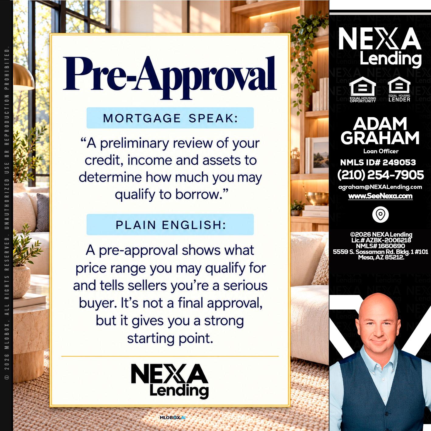PREAPROVAL - Adam Graham -Mortgage Loan Advisor